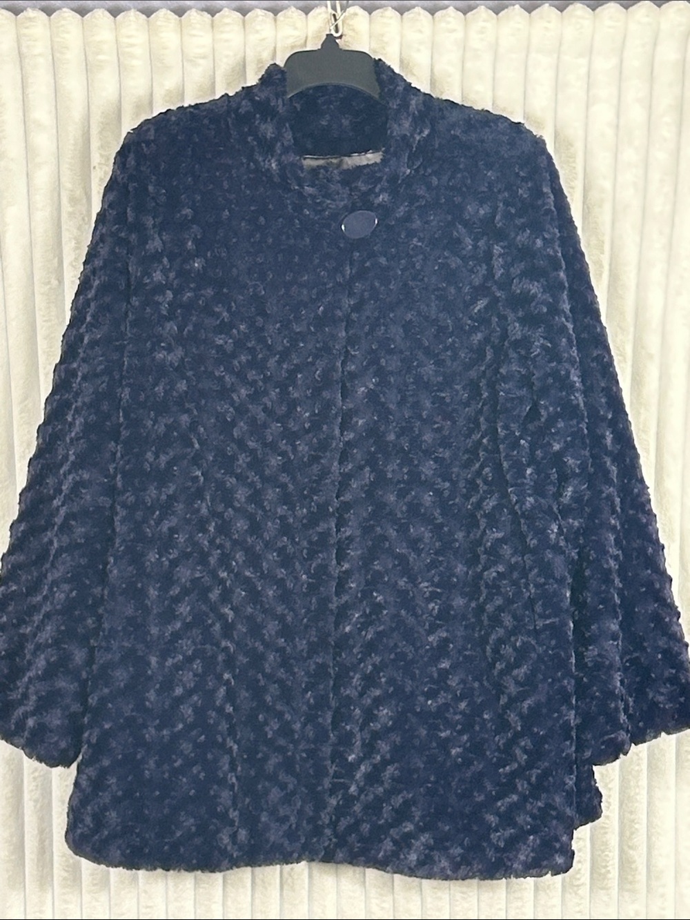 Dennis by dennis basso purple Plush Faux Fur Swing Coat 1X